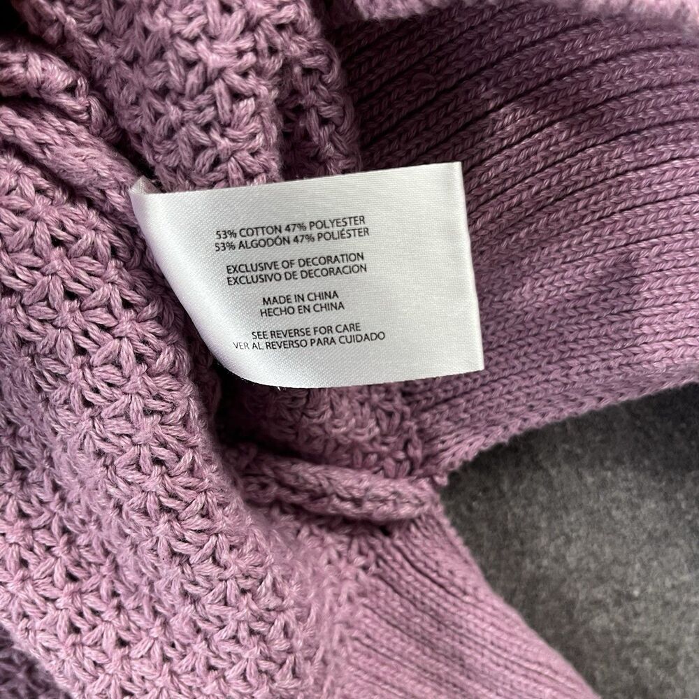 GAP Pink Textured Knit Sweater Soft Cotton Blend Raglan Sleeve Women’s L - Picture 4 of 6